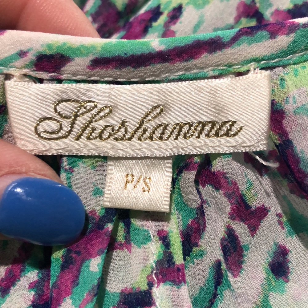 Shoshanna green and purple 100% silk swim cover up size small - Picture 9 of 10